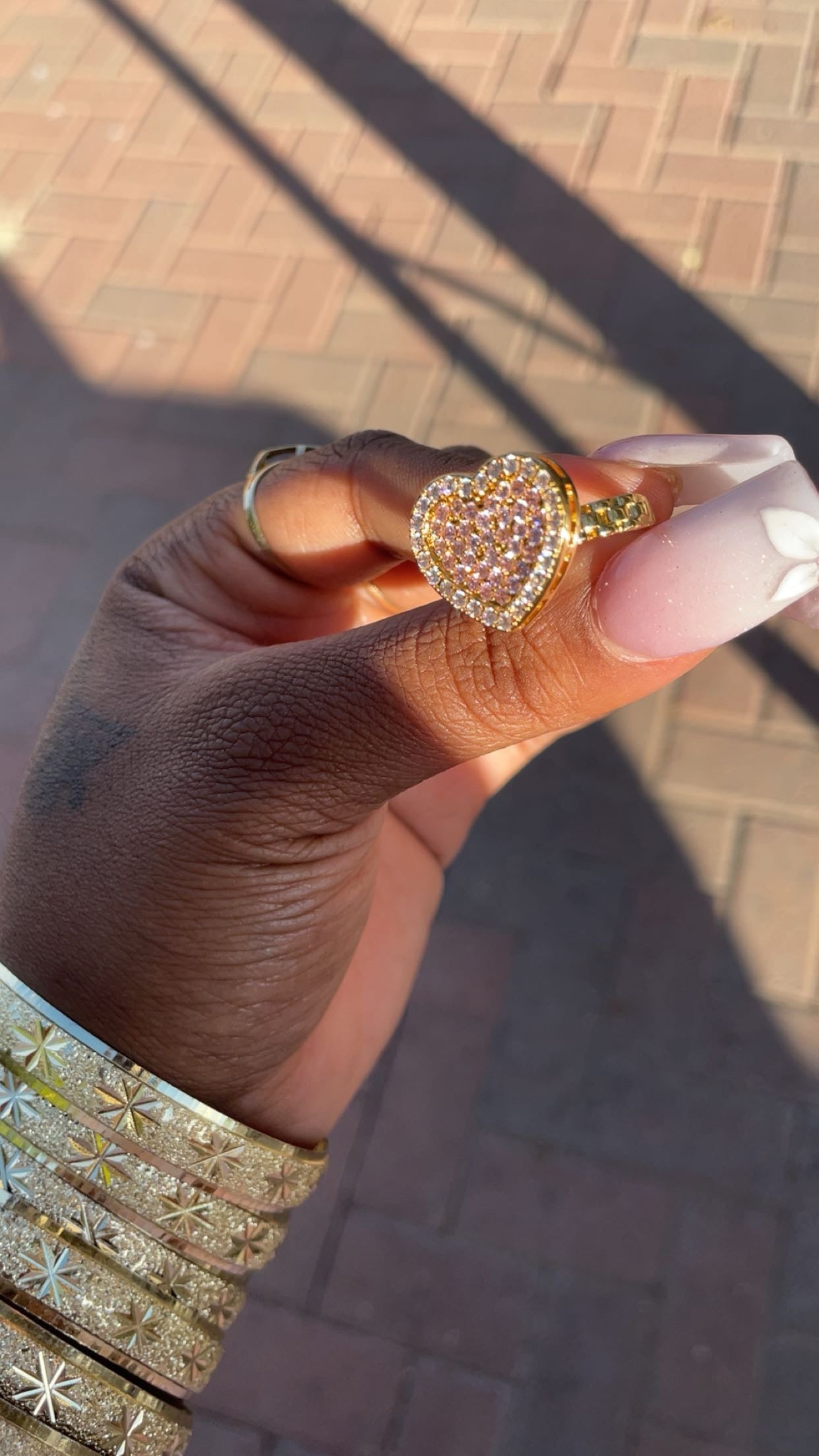 Pink heart ring