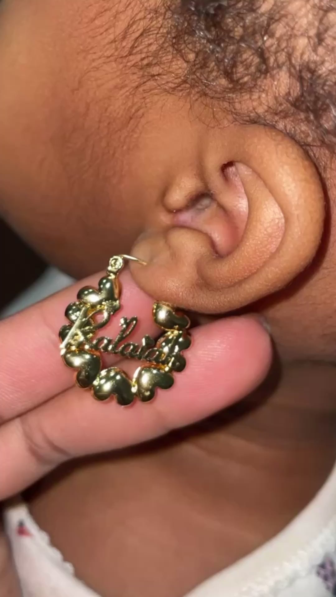 Heart custom toddler earrings